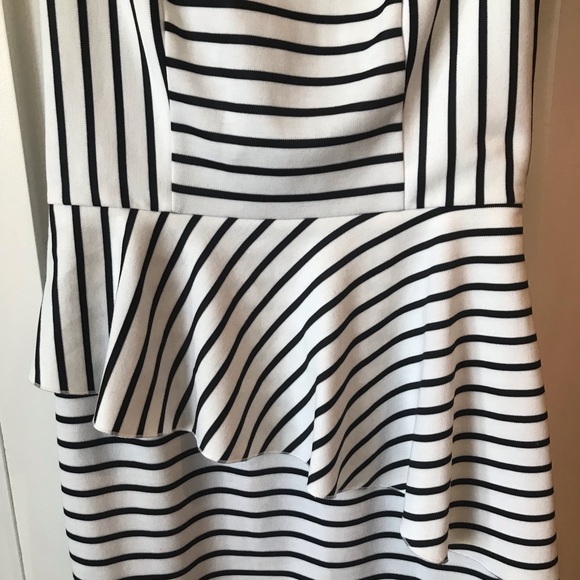 Size small black and white striped cocktail dress by Bebe - Picture 3 of 5